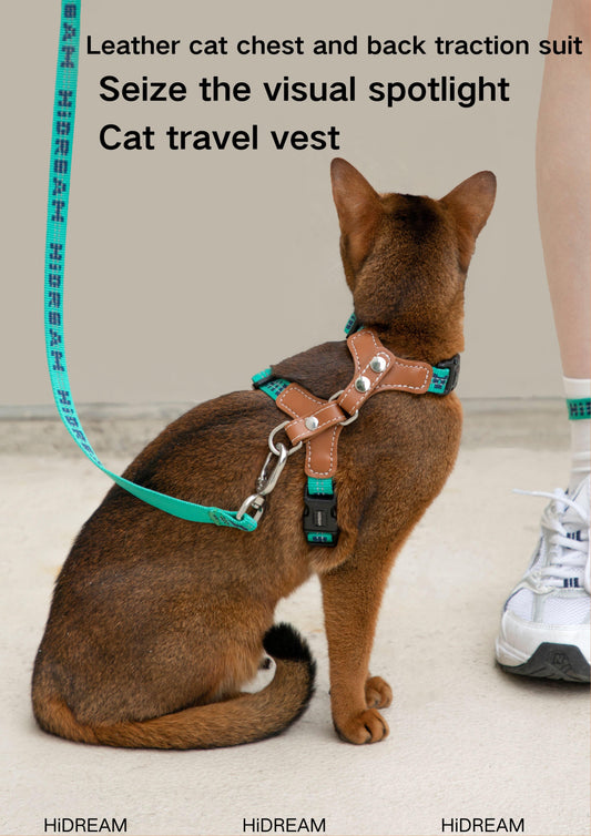 Leather cat chest and back traction suit - Delta Pet Joyrides